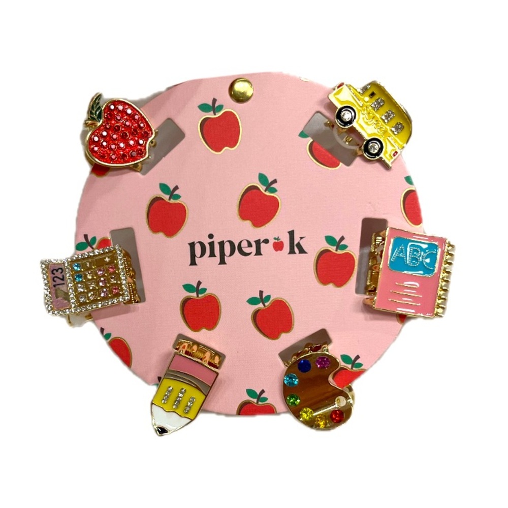 NWT ⚜️🍎⚜️ Piper K Gorgeous School Themed Mini Hair Claws